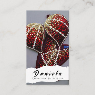 Crystal Bikini Fitness Wettbewerb Anzug Frauen Bus Visitenkarte