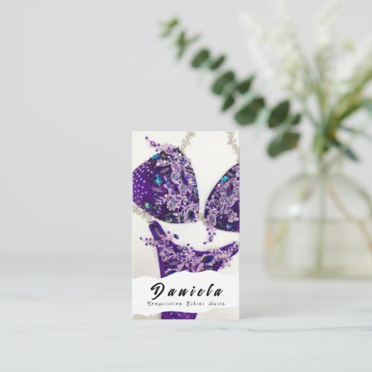 Crystal Bikini Fitness Wettbewerb Anzug Frauen Bus Visitenkarte (Stehend Vorderseite)