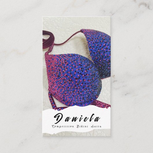 Crystal Bikini Fitness Wettbewerb Anzüge Frauen Visitenkarte (Vorderseite)