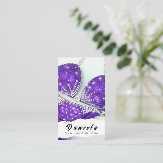 Crystal Bikini Fitness Wettbewerb Anzüge Frauen Visitenkarte (Stehend Vorderseite)