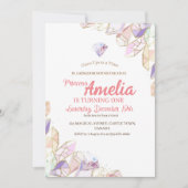 Crystal Birthday Party Erster Geburtstag Einladung (Vorderseite)