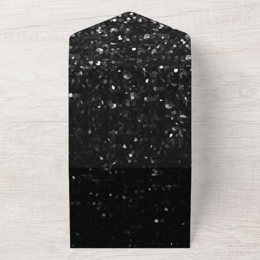 Crystal Black Bling Strass All In One Einladung (Außenbereich)
