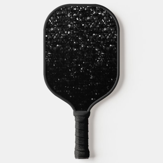 Crystal Black Bling Strass Pickleball Paddle (Vorderseite)