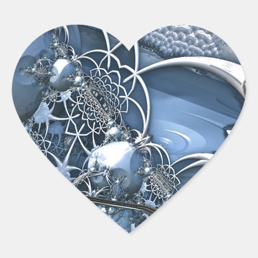 Crystal Blue Allure Herz-Aufkleber (Vorderseite)