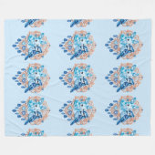 Crystal Blue Bunny and Blue Jay Heart Fleecedecke (Vorderseite (Horizontal))