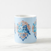 Crystal Blue Bunny and Blue Jay Heart Kaffeetasse (Mittel)