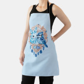 Crystal Blue Bunny and Blue Jay Heart Schürze (InSitu)