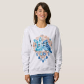 Crystal Blue Bunny and Blue Jay Heart Sweatshirt (Vorne ganz)