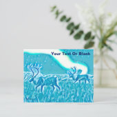 Crystal Blue Caribbean Postkarte (Stehend Vorderseite)