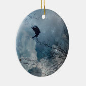 Crystal Blue Crow Sky Keramik Ornament (Rechts)