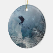 Crystal Blue Crow Sky Keramik Ornament (Links)