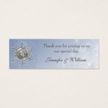 Crystal Blue Custom Winter Wedding Favor Tags