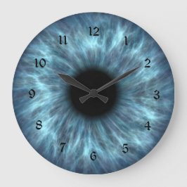 Crystal Blue Eyeball Große Wanduhr