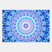 Crystal Blue Floral Mandala Geschenkpapier Set (Vorderseite 3)