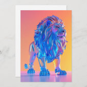 Crystal Blue Lion Blank Card Feiertagskarte (Vorne/Hinten)