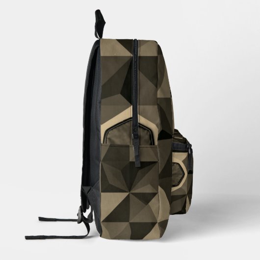 Crystal Blue Low‑Poly Geometric Backpack Bedruckter Rucksack (Links)