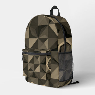 Crystal Blue Low‑Poly Geometric Backpack Bedruckter Rucksack