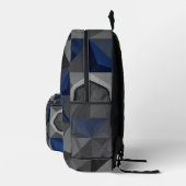 Crystal Blue Low‑Poly Geometric Backpack Bedruckter Rucksack (Rechts)
