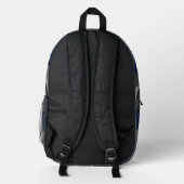 Crystal Blue Low‑Poly Geometric Backpack Bedruckter Rucksack (Rückseite)