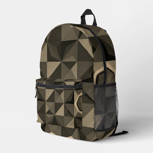 Crystal Blue Low‑Poly Geometrischer Rucksack (Rückseitige Ecke Rechts)