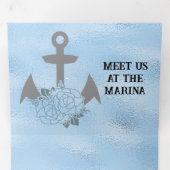 Crystal Blue Marina Style Wedding Dreifach Gefaltete Einladung (Innen Erste Seite)