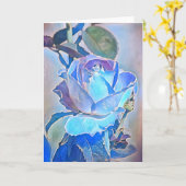 Crystal Blue Rose Art Note Card Karte (Gelbe Blume)