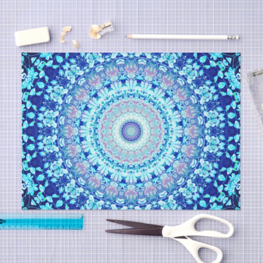 Crystal Blue Shiny Mandala Seidenpapier (Handwerk)