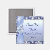 Crystal Blue Snowflake Celebration Magnet (Vorderseite/Rückseite)