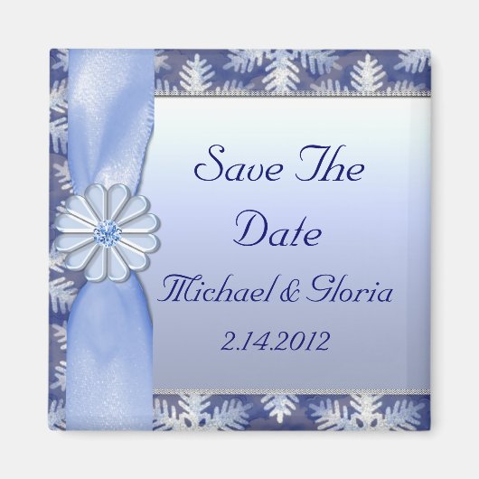 Crystal Blue Snowflake Celebration Magnet (Vorne)