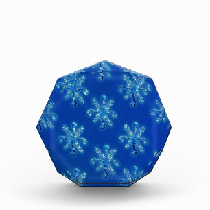 Crystal Blue Snowflakes Fotoblock