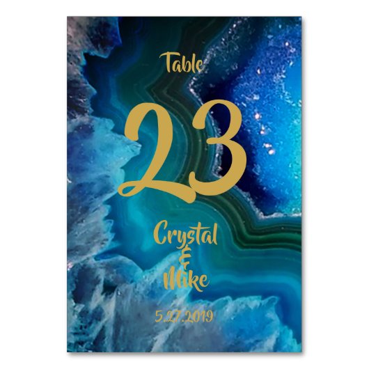 Crystal Blue Tischnummer (Vorderseite)