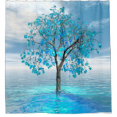 Crystal Blue Tree Duschvorhang (Vorderseite)