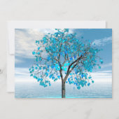 Crystal Blue Tree Flat Greeting Card Karte (Vorderseite)