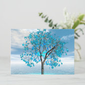 Crystal Blue Tree Flat Greeting Card Karte (Stehend Vorderseite)