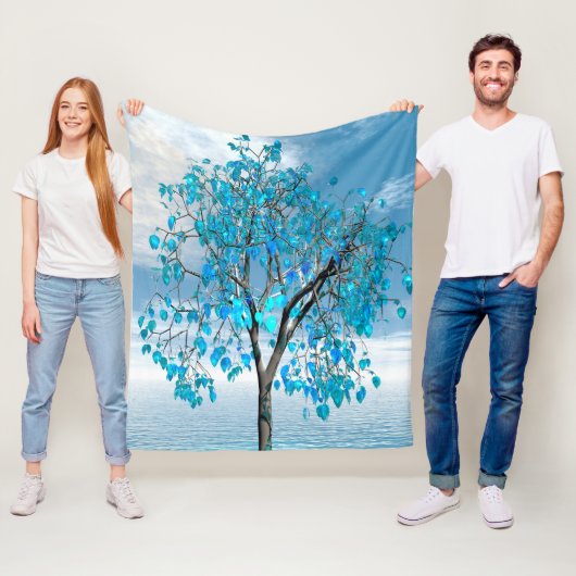 Crystal Blue Tree Fleece Blanket (Beispiel)