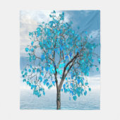 Crystal Blue Tree Fleece Blanket (Vorderseite)