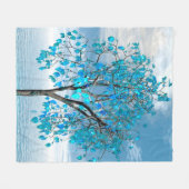 Crystal Blue Tree Fleece Blanket (Vorderseite (Horizontal))