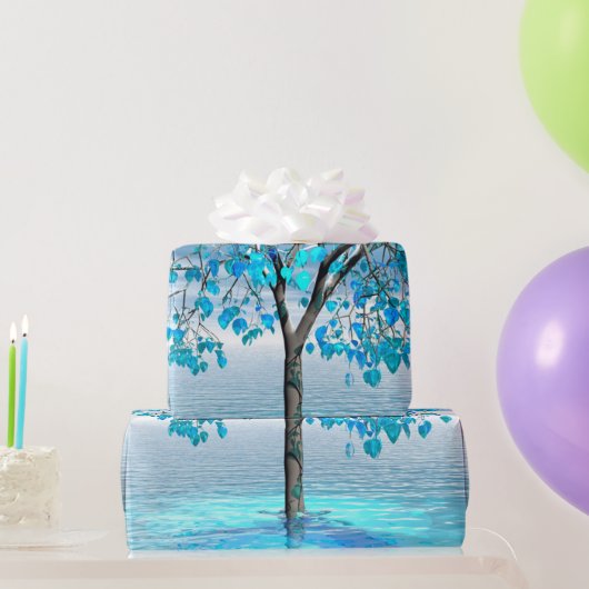 Crystal Blue Tree Geschenkpapier (Partygeschenke)