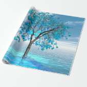 Crystal Blue Tree Geschenkpapier (Ungerollt)