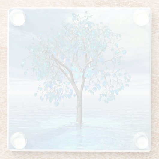 Crystal Blue Tree Glasuntersetzer (Rückseite)