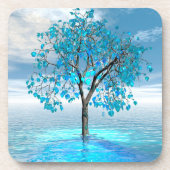 Crystal Blue Tree Hard Plastic Untersetzer (Vorderseite)