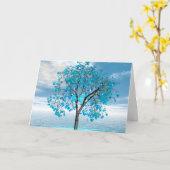 Crystal Blue Tree Karte (Gelbe Blume)