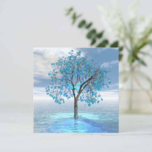 Crystal Blue Tree Karte (Stehend Vorderseite)