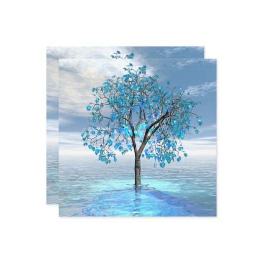 Crystal Blue Tree Karte (Vorderseite/Rückseite Beispiel)