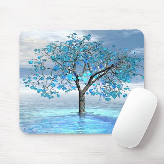 Crystal Blue Tree Mouse Pad Mousepad (Mit Mouse)