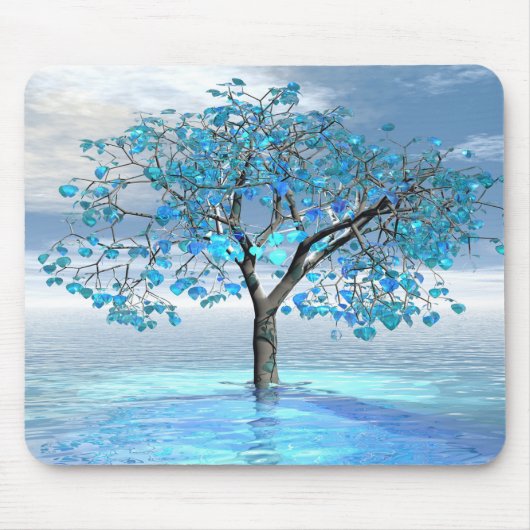 Crystal Blue Tree Mouse Pad Mousepad (Vorne)