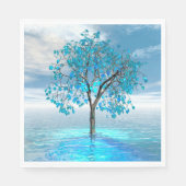 Crystal Blue Tree Serviette (Vorderseite)