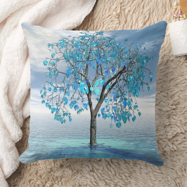 Crystal Blue Tree Throw Kissen (Decke)