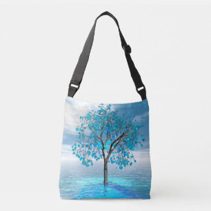 Crystal Blue Tree Tragetaschen Mit Langen Trägern