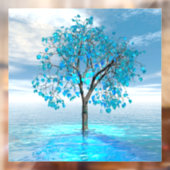 Crystal Blue Tree Window Clying Fensteraufkleber (Blatt 2)